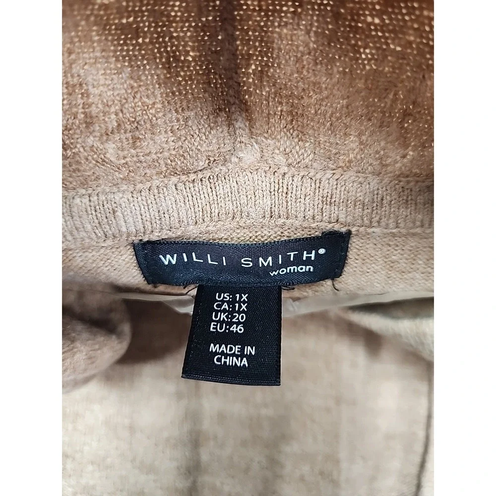 Willi Smith Woman Sleeveless  Long Cardigan‎ Duster Vest Knit Brown 1x